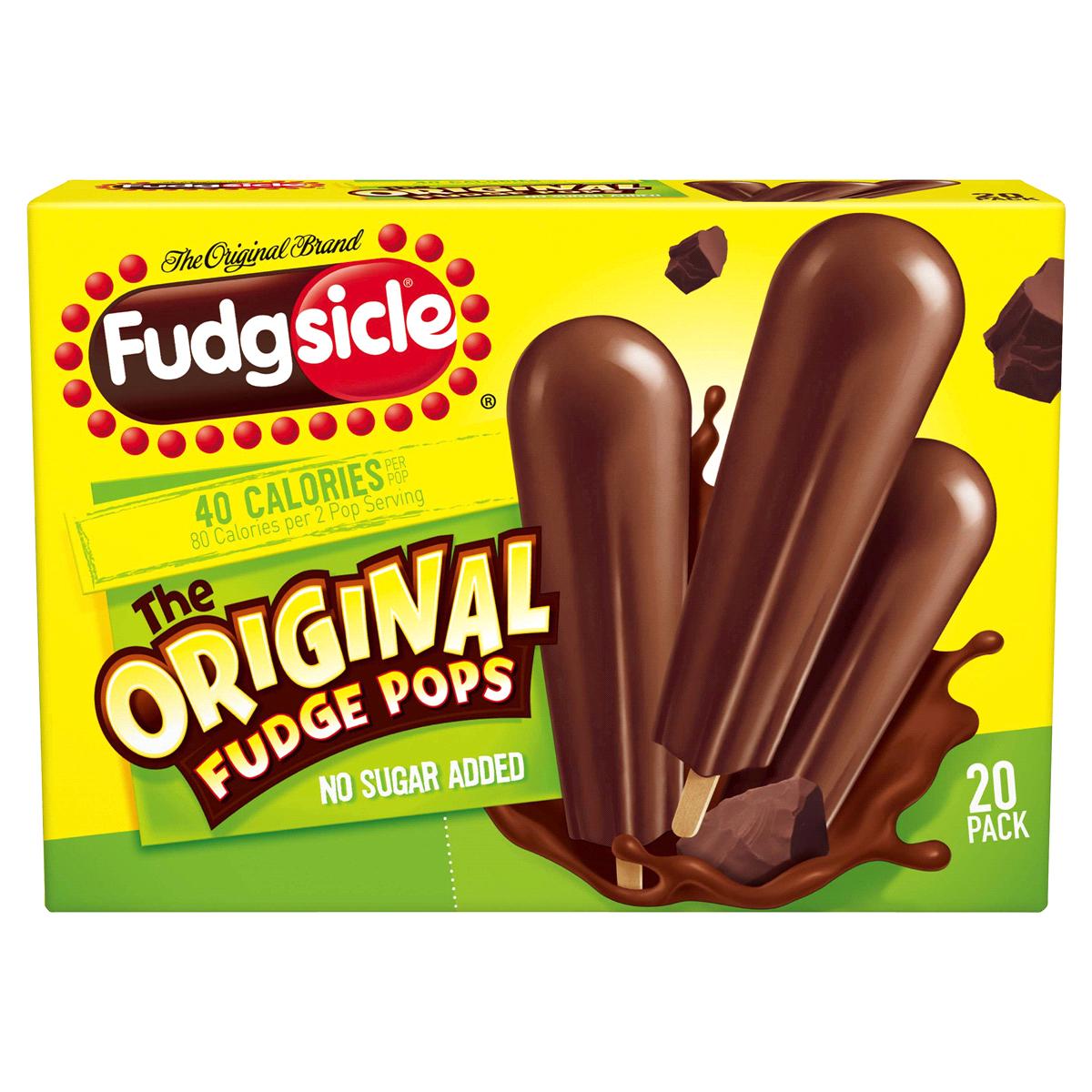 slide 2 of 3, Fudgsicle Original Fudge Pops, 20 ct; 1.65 fl oz