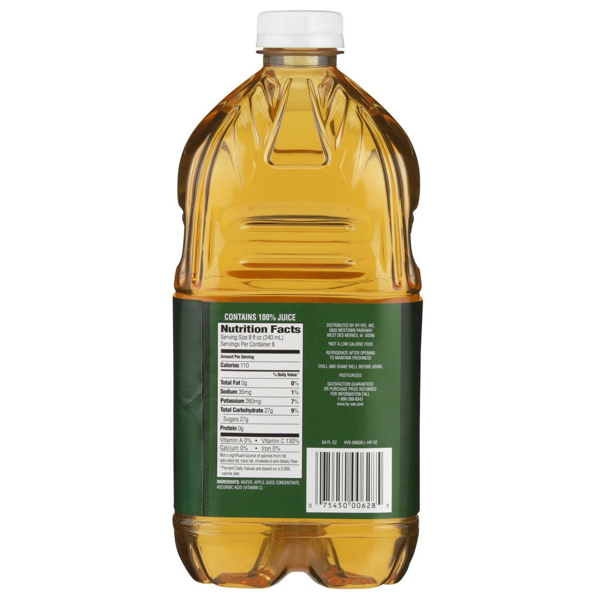 slide 5 of 8, Hy-vee 100% Apple Juice From Concentrate - 64 fl oz, 64 fl oz