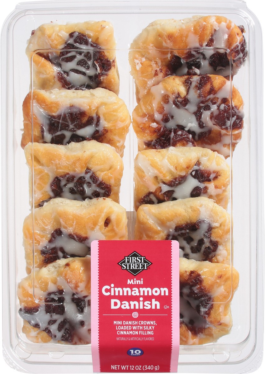 slide 13 of 13, First Street Cinnamon Mini Danish, 12 oz