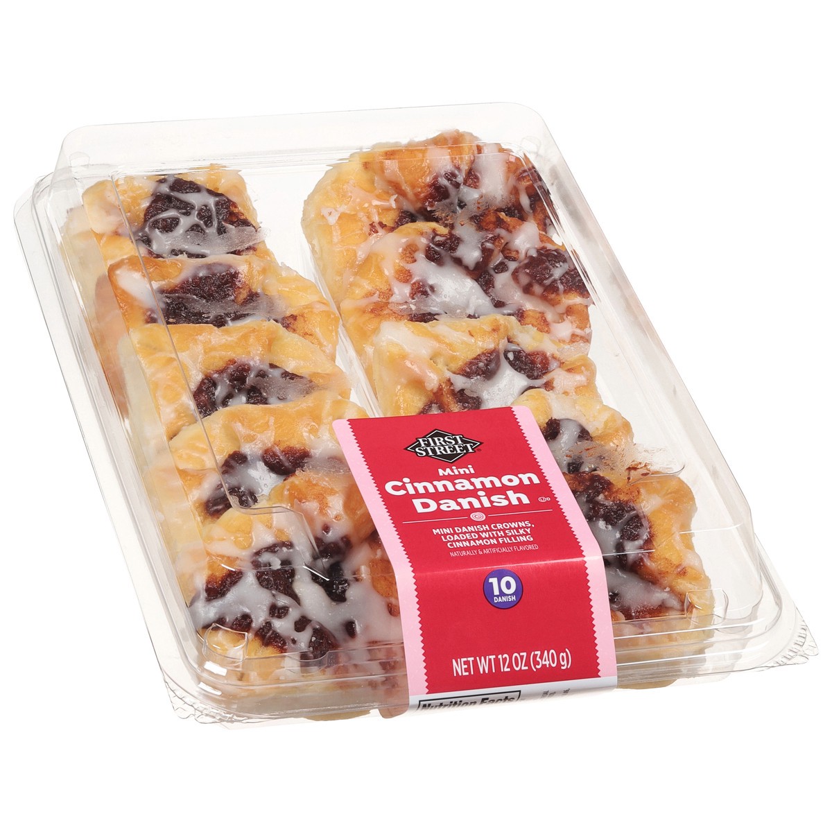 slide 11 of 13, First Street Cinnamon Mini Danish, 12 oz