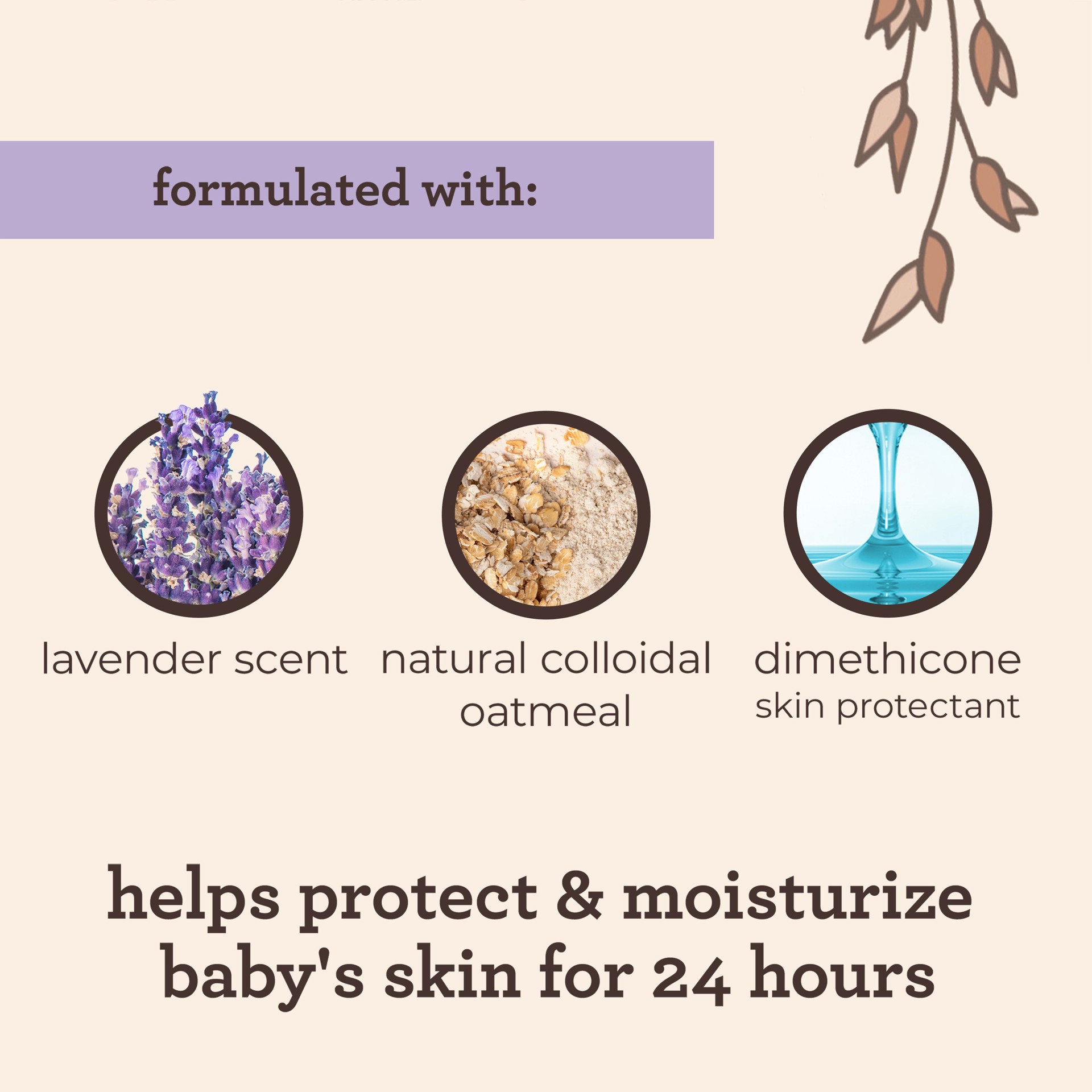 slide 7 of 9, Aveeno Calming Comfort Moisturizing Lotion with Relaxing Lavender & Vanilla Scents, Non-Greasy Baby Body Lotion, Natural Oatmeal & Dimethicone, Paraben- & Phthalate-Free, 8 fl. oz, 8 oz