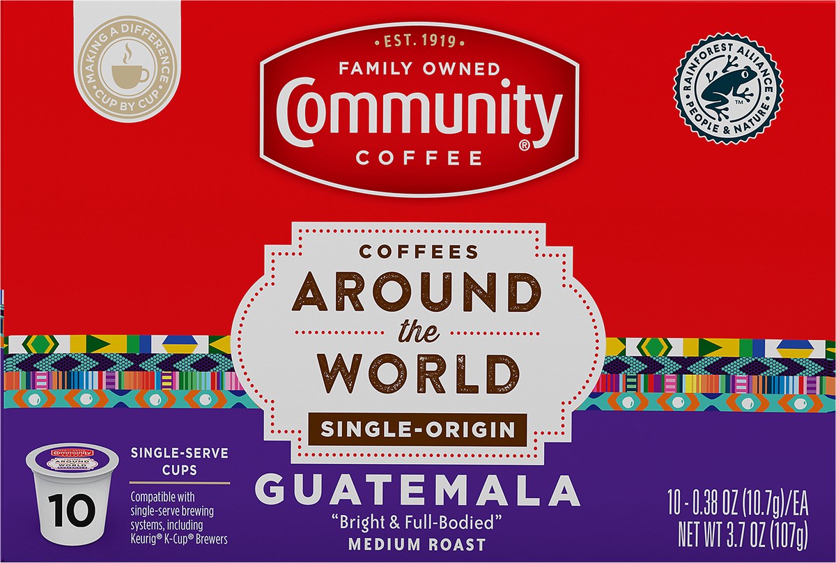 slide 1 of 9, Community Coffee Single-Serve Cups Medium Roast Guatemala Coffee - 10 ct, 10 ct