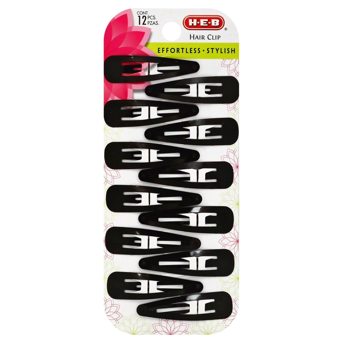 slide 1 of 1, H-E-B Black Contour Clip, 12 ct