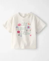 Toddler Girl Organic Cotton 'Let Love Grow' Tee, Sweet Cream, 4T