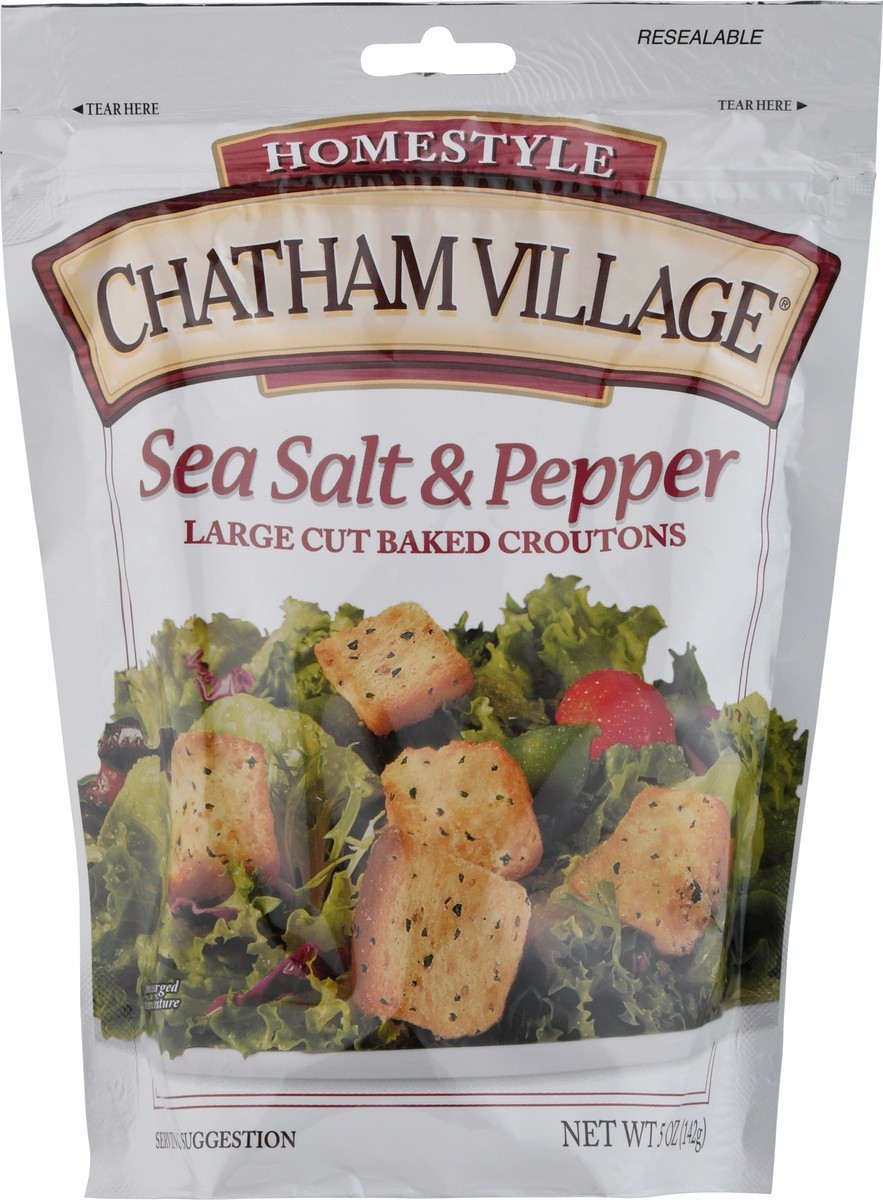 slide 6 of 9, Chatham Village Homestyle Sea Salt & Pepper Croutons 5 oz, 5 oz