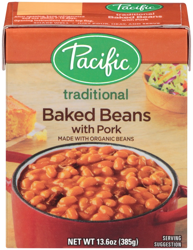 slide 1 of 4, Pacific Traditional Baked Beans with Pork, 13.6 oz
