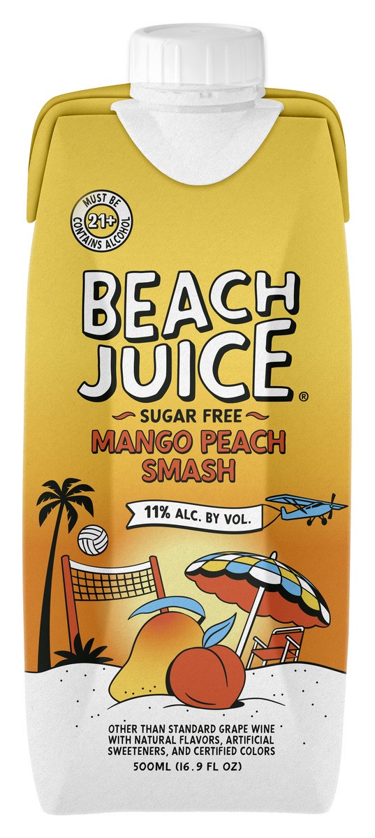 slide 2 of 3, Beach Juice Mango Peach Smash, 500 ml