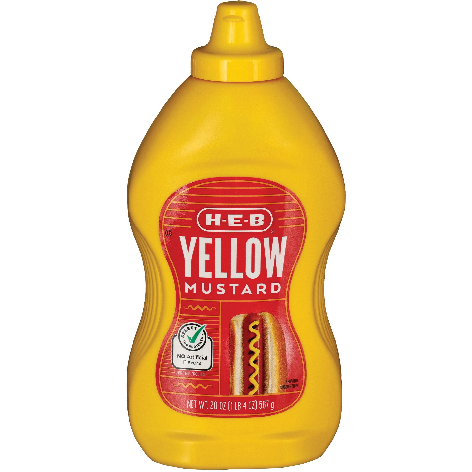 slide 1 of 1, H-E-B Yellow Mustard, 20 oz