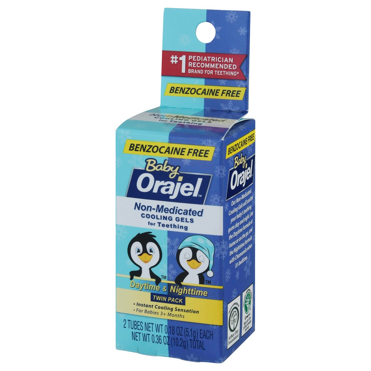 slide 5 of 13, Orajel Baby Daytime & Nighttime Cooling Gels for Teething, Relief of Painful Gums, Drug-Free, Two 0.18oz Tubes, 2 ct