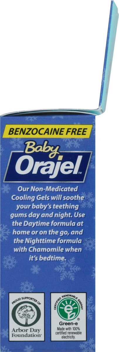 slide 11 of 13, Orajel Baby Daytime & Nighttime Cooling Gels for Teething, Relief of Painful Gums, Drug-Free, Two 0.18oz Tubes, 2 ct