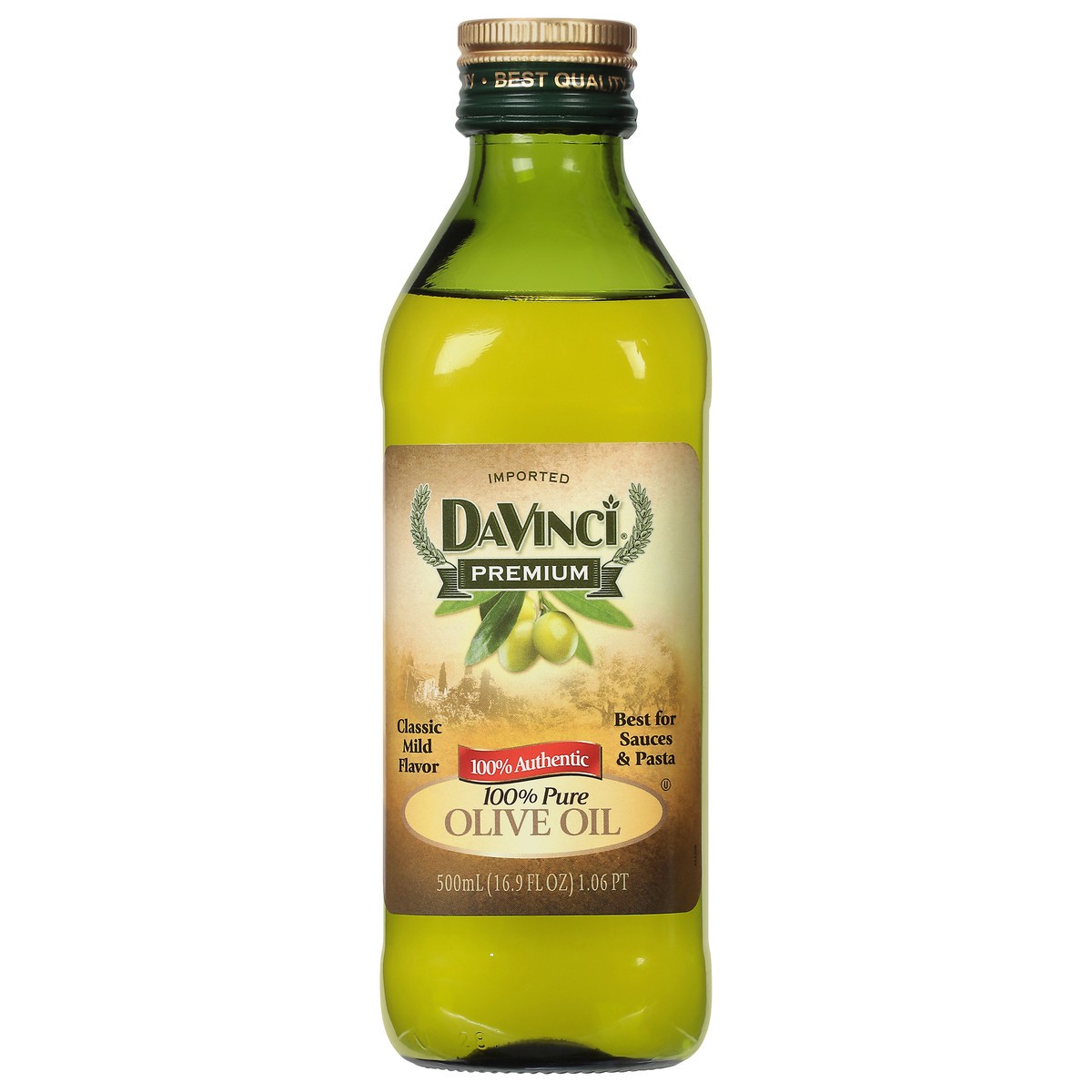 slide 1 of 9, DaVinci Premium 100% Pure Olive Oil 16.9 fl oz, 16.9 fl oz