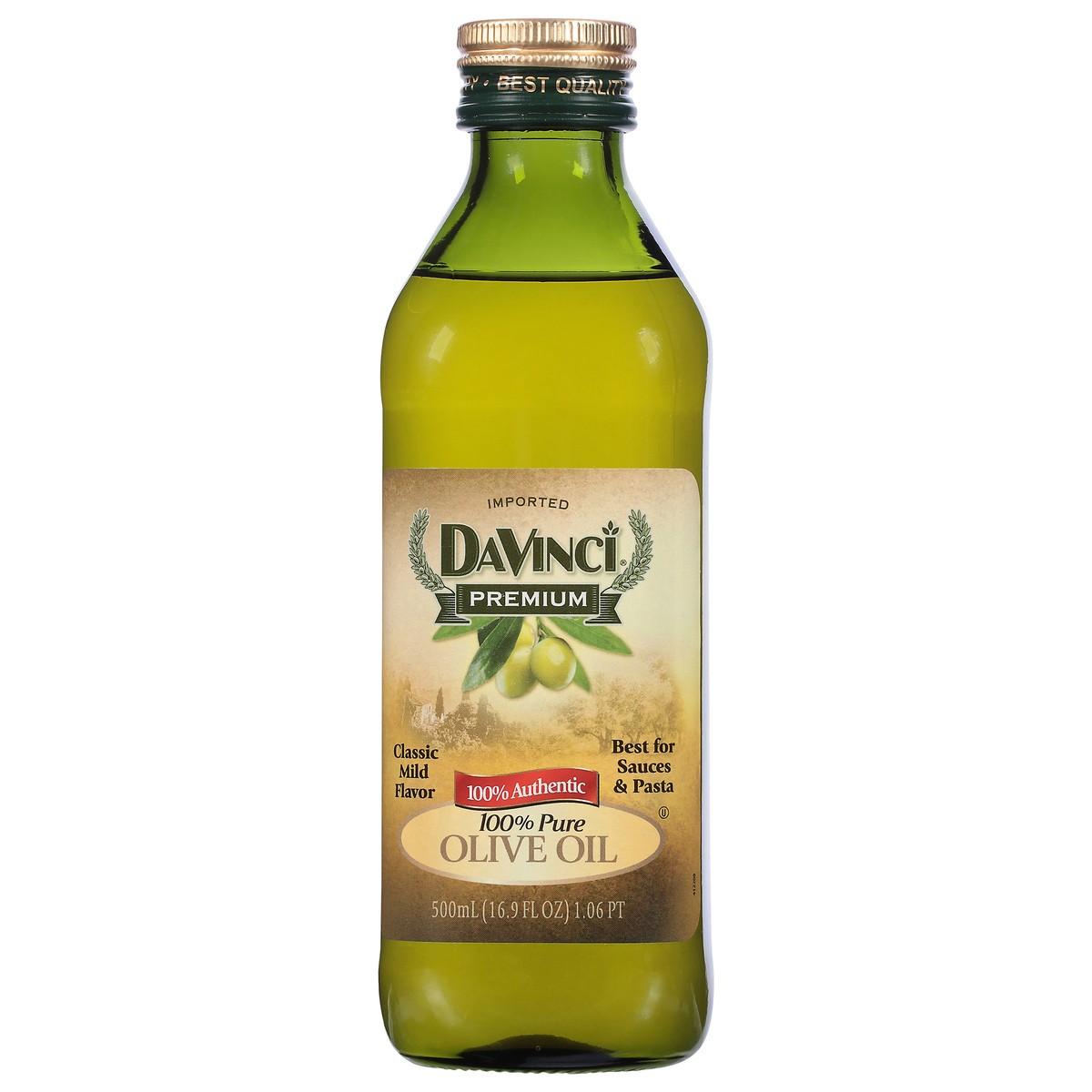slide 1 of 9, DaVinci Premium 100% Pure Olive Oil 16.9 fl oz, 16.9 fl oz