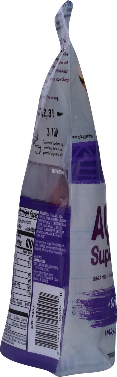 slide 7 of 9, Sambazon Acai Original Blend Superfruit Packs 4 - 100 g Pouches, 4 ct