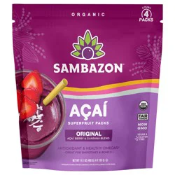 Sambazon Acai Original Blend Superfruit Packs 4 - 100 g Pouches