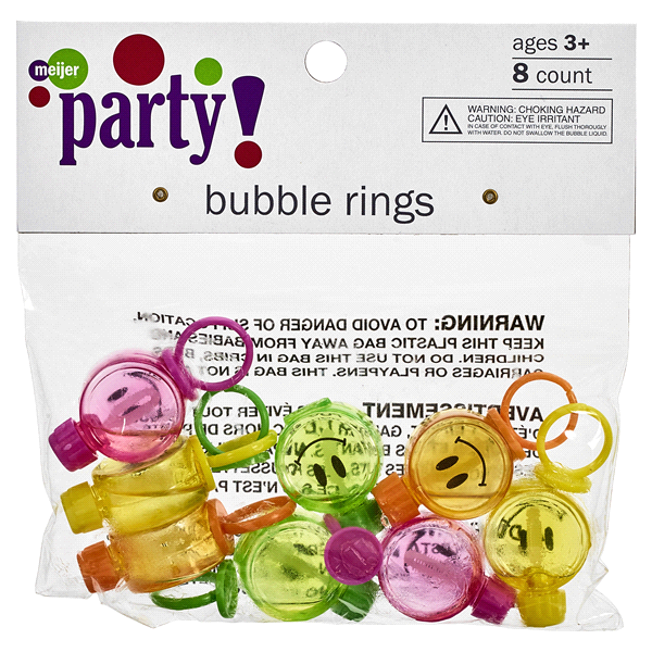 slide 1 of 1, Meijer Bubble Rings, 8 ct