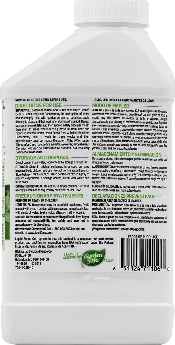 slide 2 of 9, Liquid Fence Concentrate2 Deer & Rabbit Repellent 32 oz, 32 oz