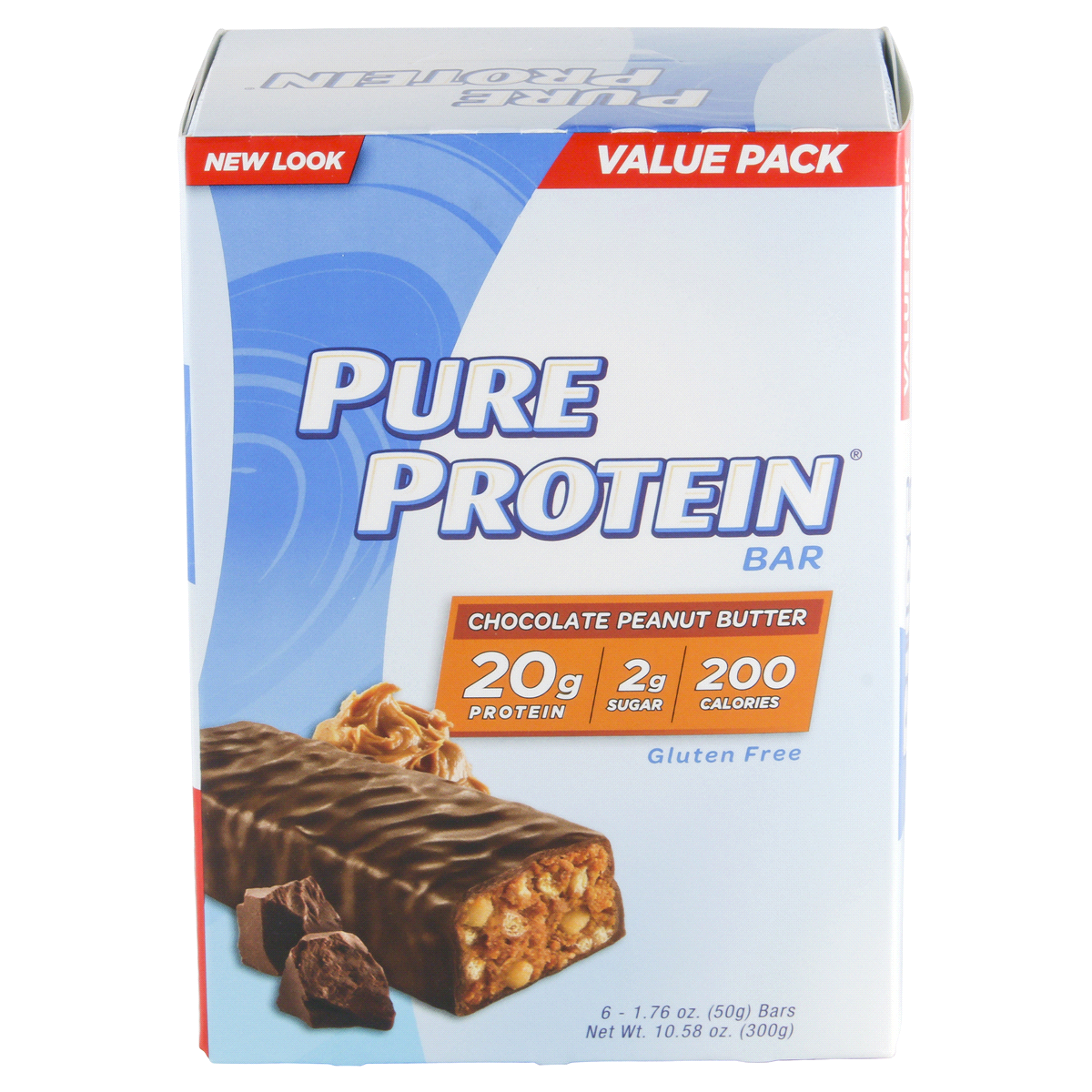 slide 1 of 1, Pure Protein Chocolate Peanut Butter Bar, 6 ct; 1.76 oz