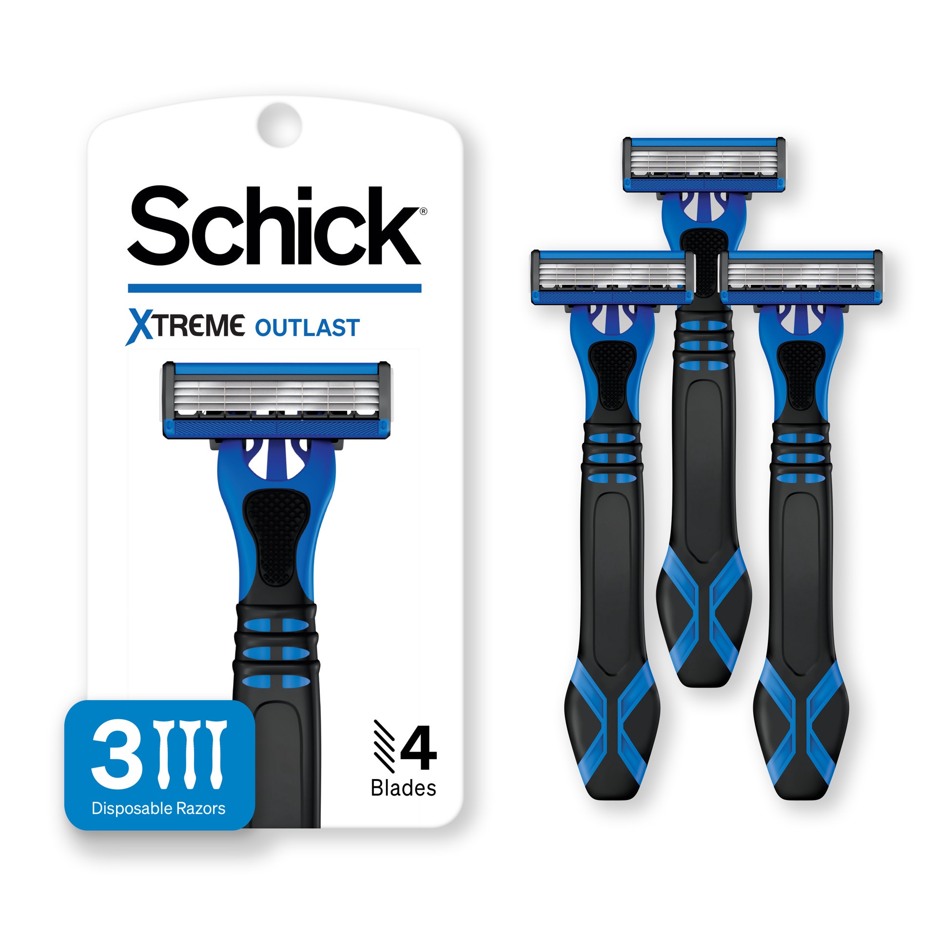 slide 2 of 8, Schick Xtreme 4 Disposable Razor, 3CT, 3 ct