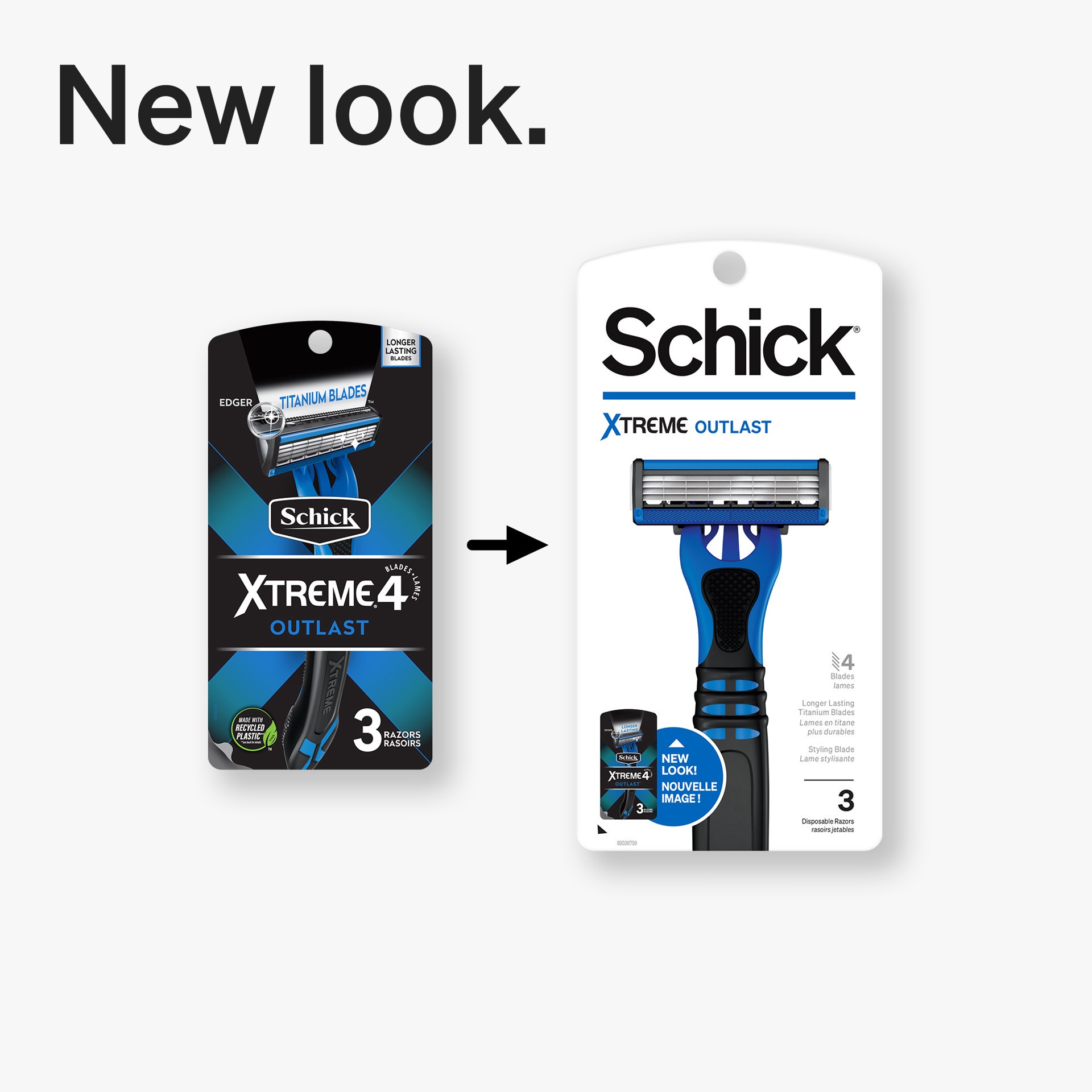 slide 8 of 8, Schick Xtreme 4 Disposable Razor, 3CT, 3 ct