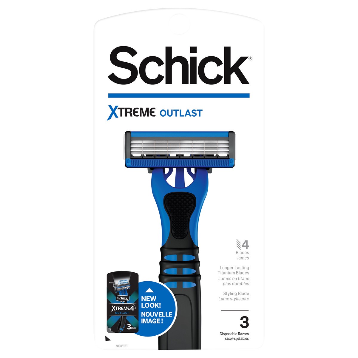 slide 1 of 8, Schick Xtreme 4 Disposable Razor, 3CT, 3 ct