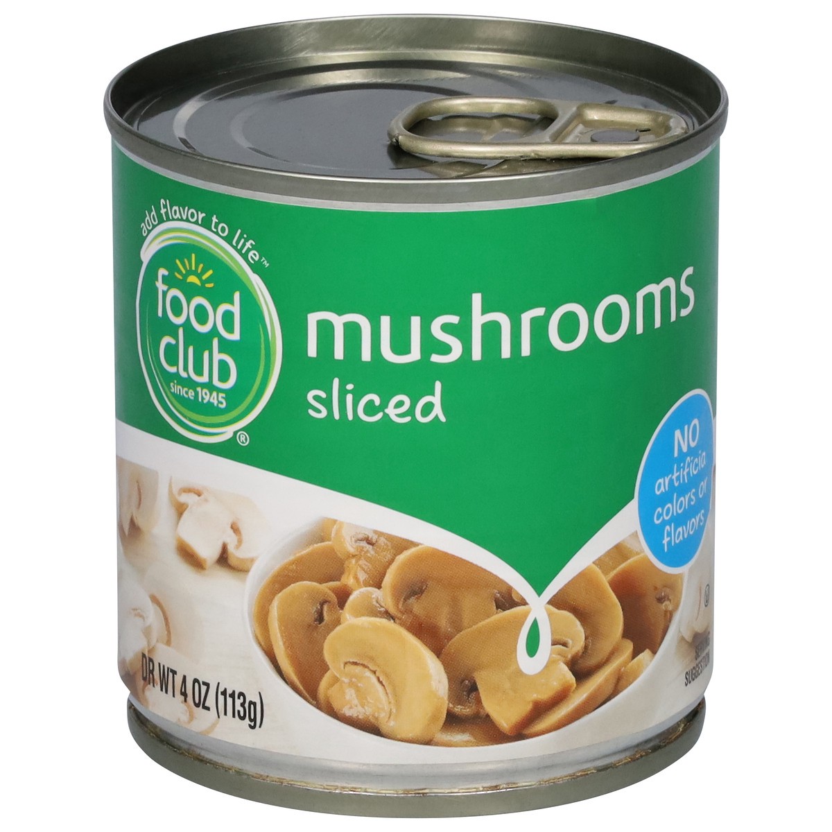 slide 1 of 16, Food Club Sliced Mushrooms 4 oz, 4 oz