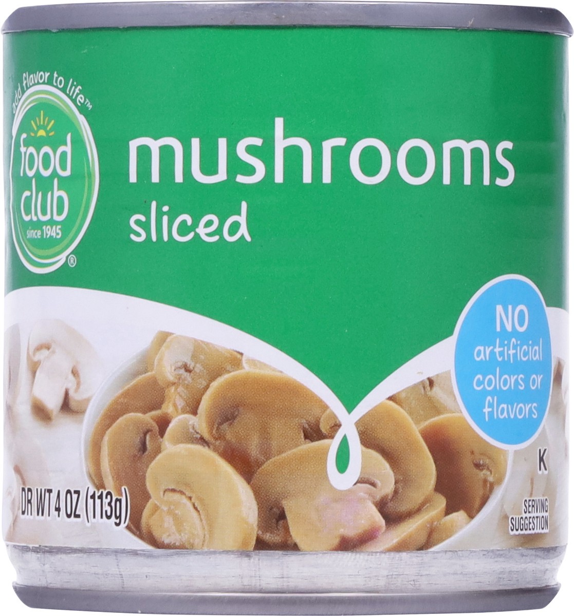 slide 3 of 16, Food Club Sliced Mushrooms 4 oz, 4 oz