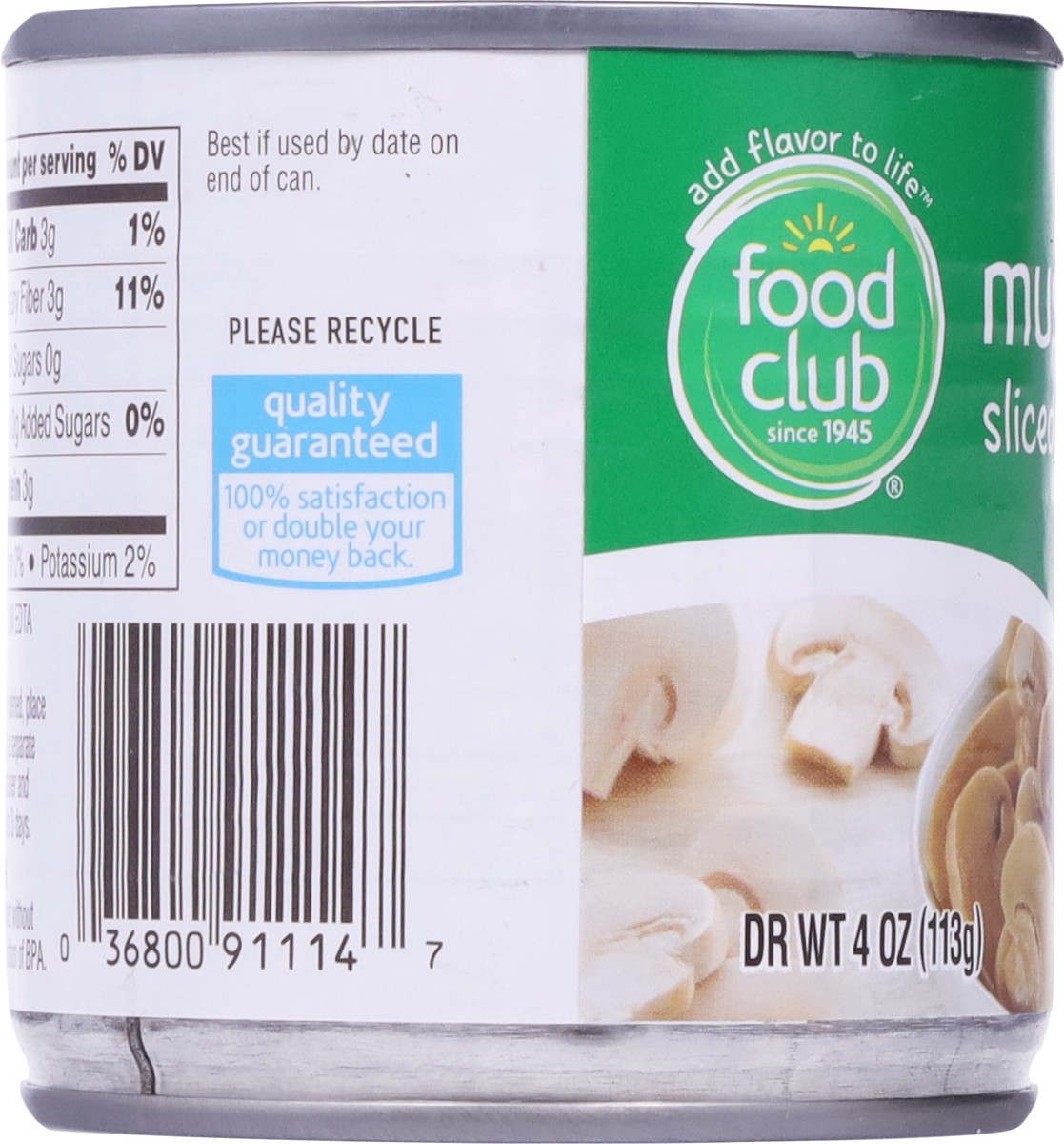 slide 10 of 16, Food Club Sliced Mushrooms 4 oz, 4 oz