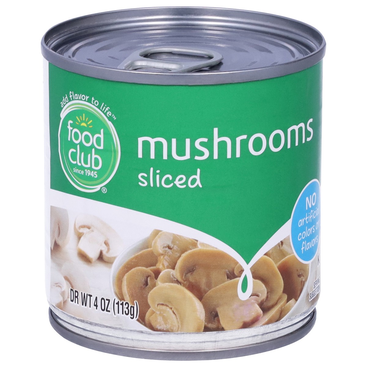 slide 4 of 16, Food Club Sliced Mushrooms 4 oz, 4 oz