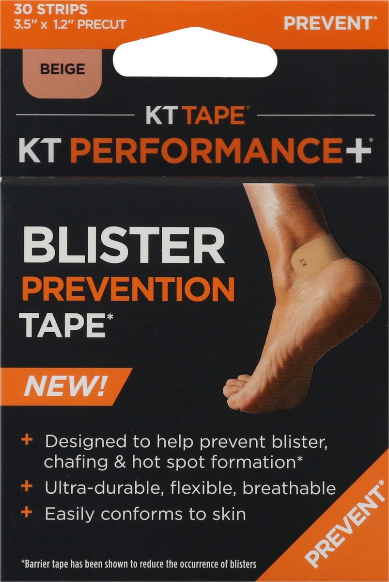 slide 9 of 11, KT Tape KT Performance+ 3.5 Inch x 1.2 Inch Precut Beige Blister Prevention Tape 30 ea, 30 ct