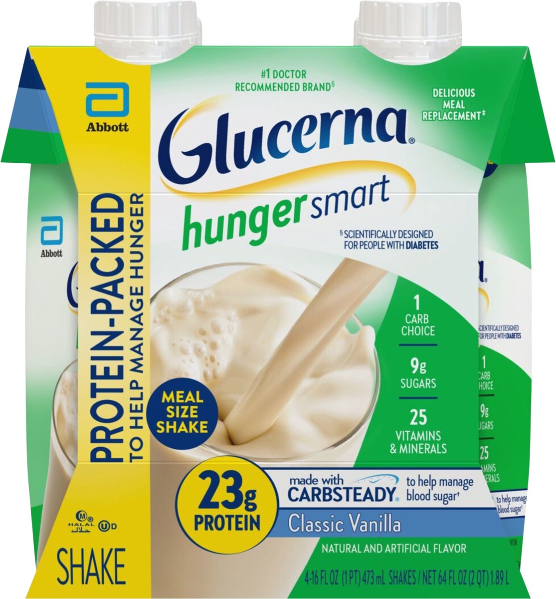 slide 5 of 5, Glucerna Hunger Smart Shake, Vanilla, 4 ct; 1 pint