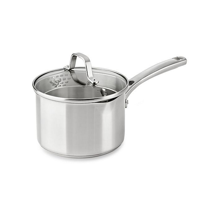 slide 1 of 1, Calphalon Classic Stainless Steel Covered Saucepan, 2.5 qt