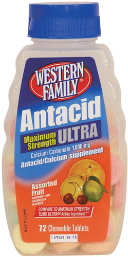 slide 1 of 1, Western Family Ultra Antacid Tabs, 72 ct