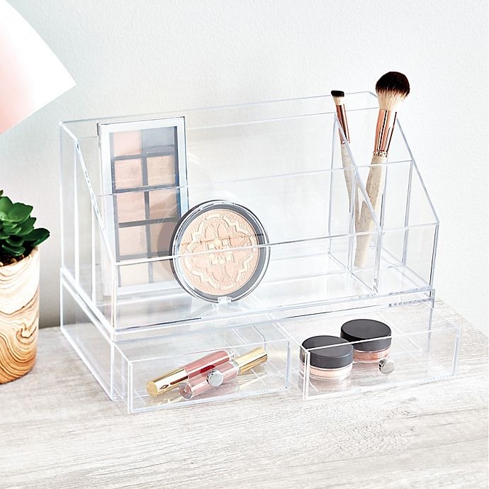 slide 2 of 2, InterDesign Clarity Large Cosmetic Palette Organizer - Clear, 6.3 in x 13 in