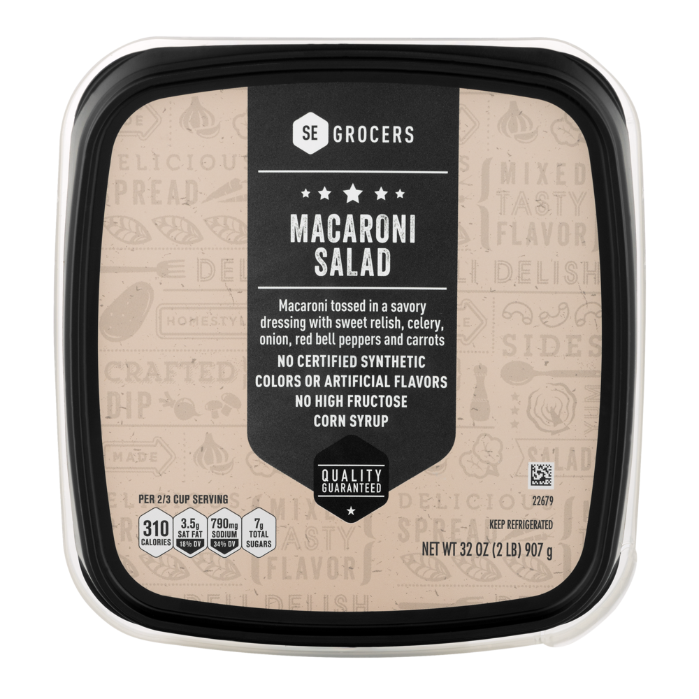 slide 1 of 1, SE Grocers Macaroni Salad, 2 lb