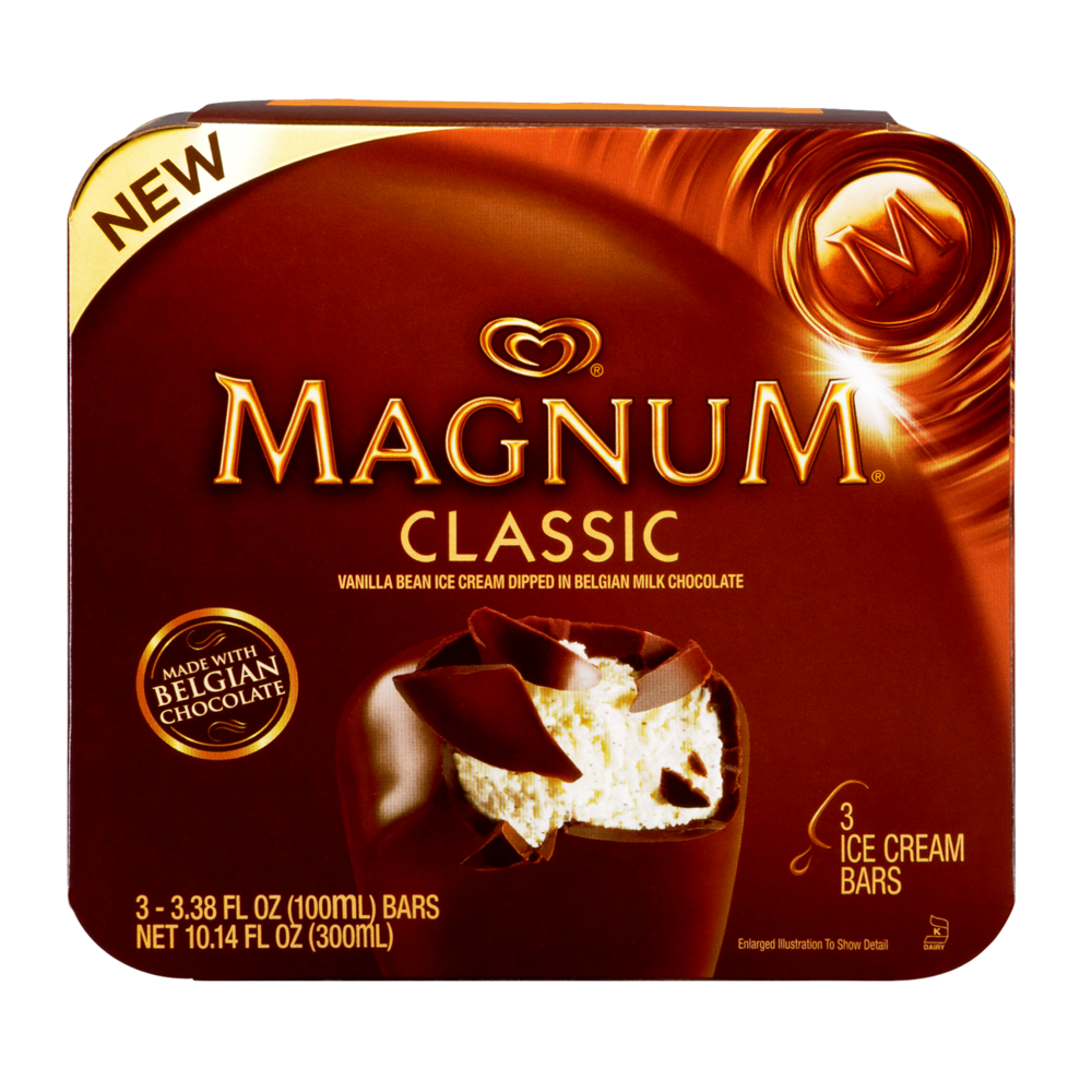 slide 1 of 1, Magnum Classic Vanilla Bean Ice Cream Bar, 3 ct