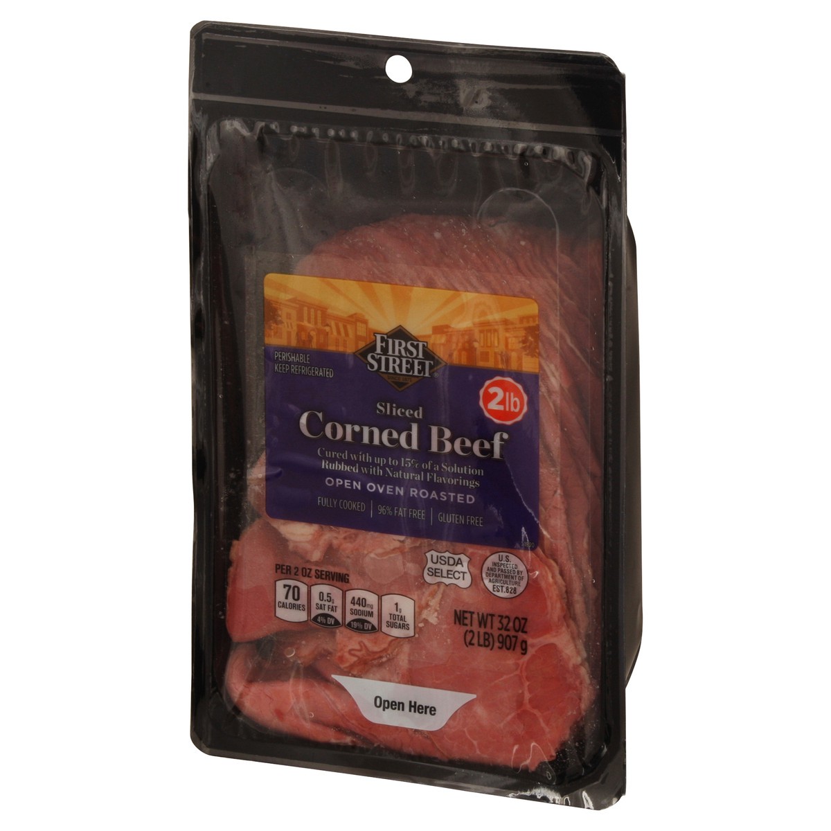 slide 2 of 4, First Street Sliced Corned Beef, 2 lb