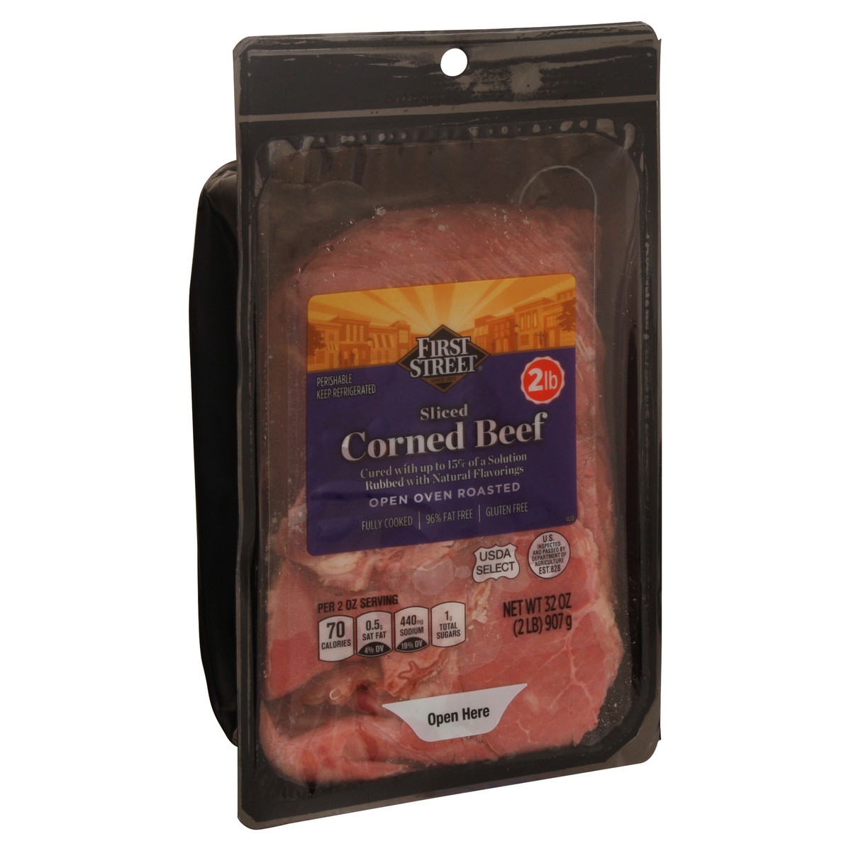 slide 4 of 4, First Street Sliced Corned Beef, 2 lb