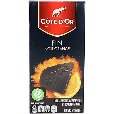 slide 1 of 1, Côte d'Or Bar Orange Dark Chocolate, 3.5 oz