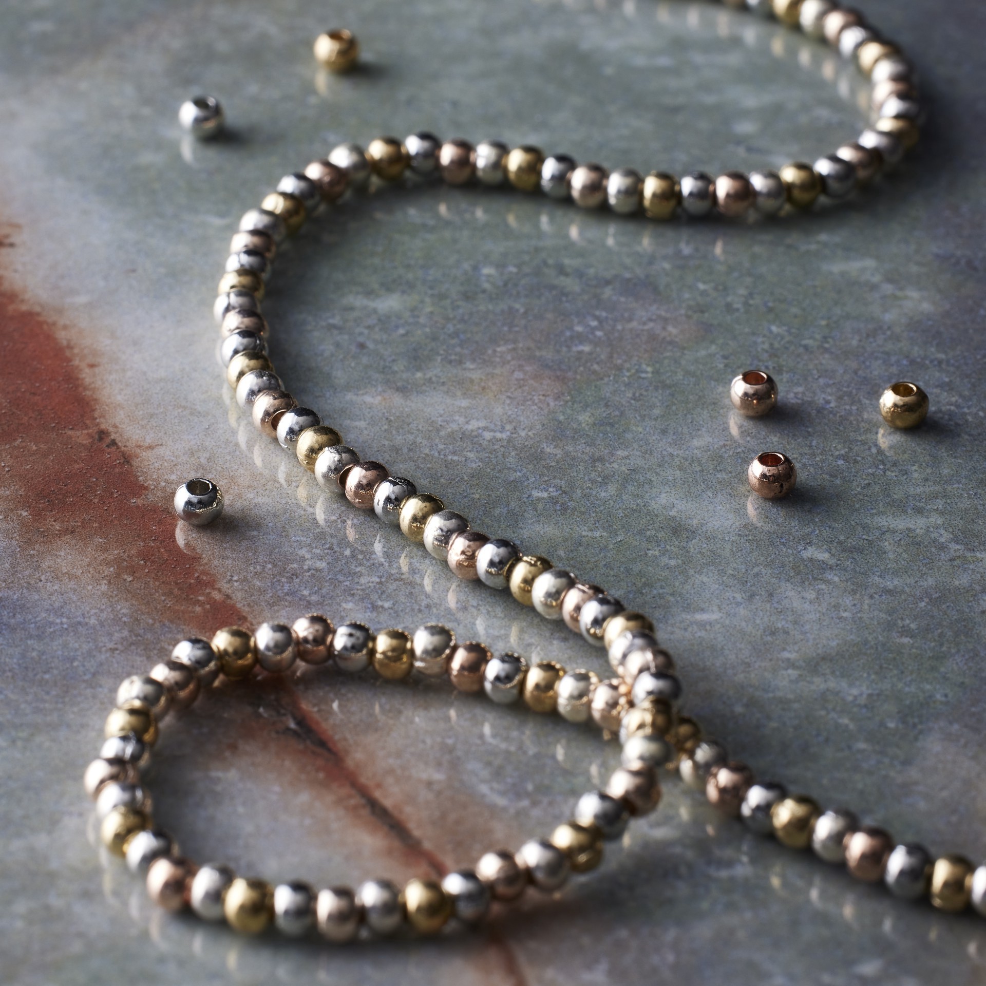 slide 2 of 3, Multicolor Metal Rondelle Beads, 3mm By Bead Landing, 3 mm