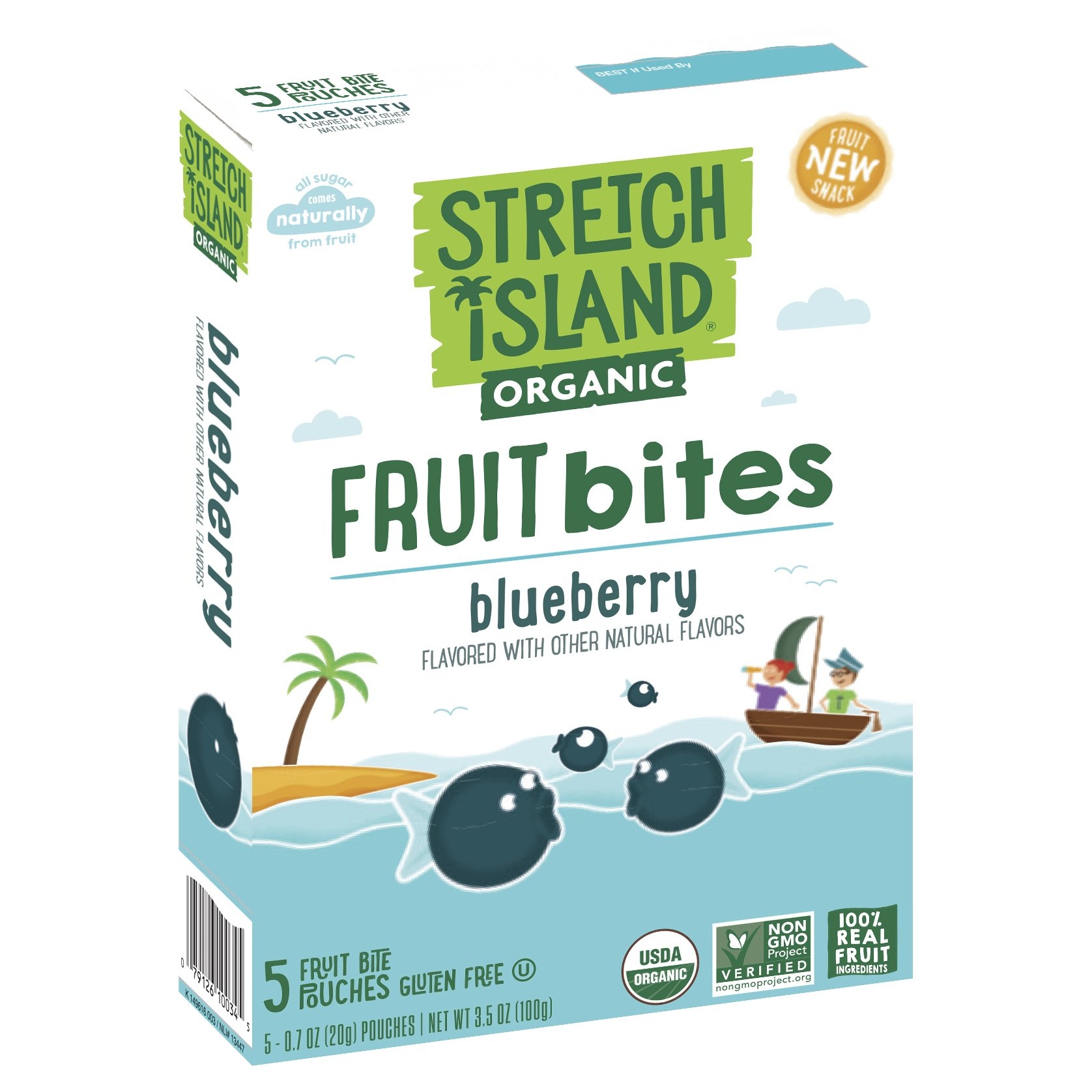 slide 1 of 7, Stretch Island Fruit Co. Stretch Island Organic Blueberry Fruit Bites, 5 ct; 0.7 oz