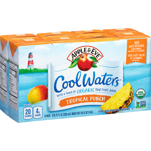 slide 3 of 3, Apple & Eve Cool Waters Tropical Punch Flavored Water Beverage Pack, 8 ct; 6.75 fl oz