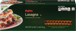 Hy-vee Enriched Macaroni Product, Lasagna