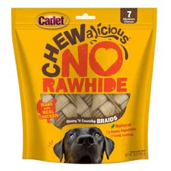 Cadet Chewalicious Chewy N Crunchy Chicken Flavored Braided Dog Treats - Medium - 16 oz/7 ct