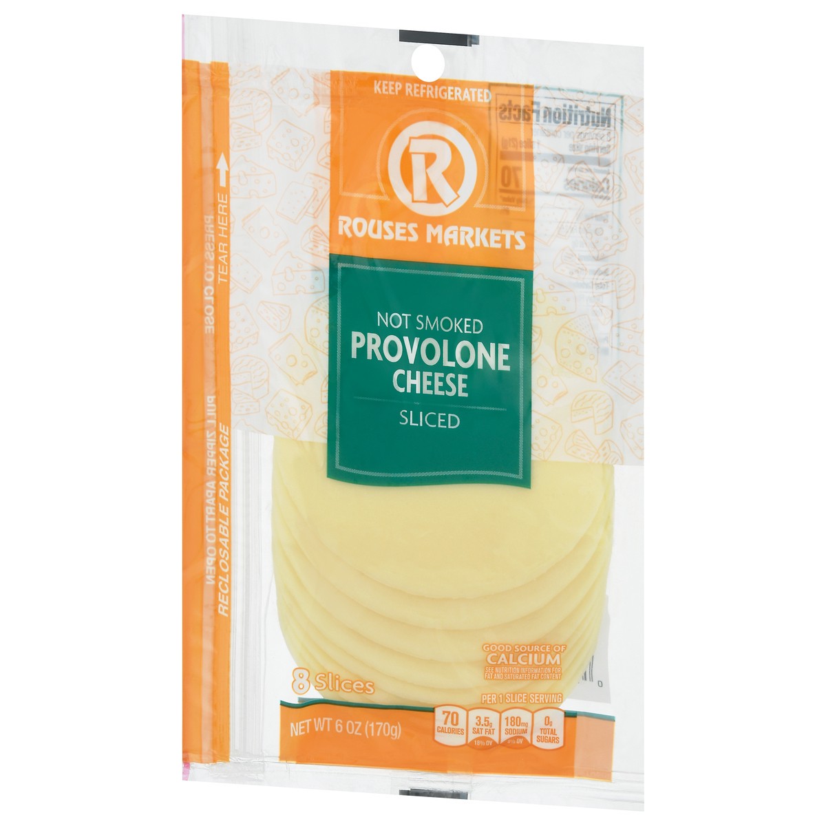 slide 6 of 14, Rouses Markets Provolone Sliced Cheese 8 Slices, 8 ct