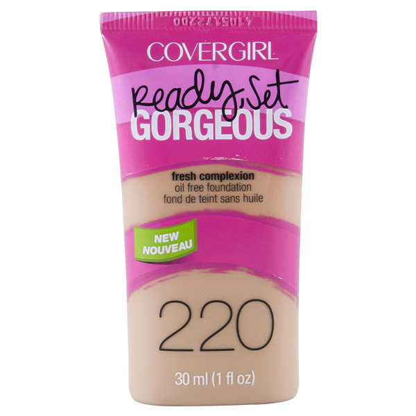 slide 1 of 1, Covergirl Ready Set Gorgeous Foundation Oil Free Fresh Complexion Soft Honey 220, 1 ct