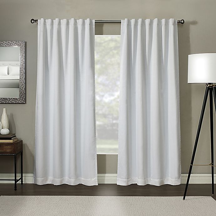 slide 1 of 2, Madeira 100% Blackout Rod Pocket Window Curtain Panel - White, 108 in