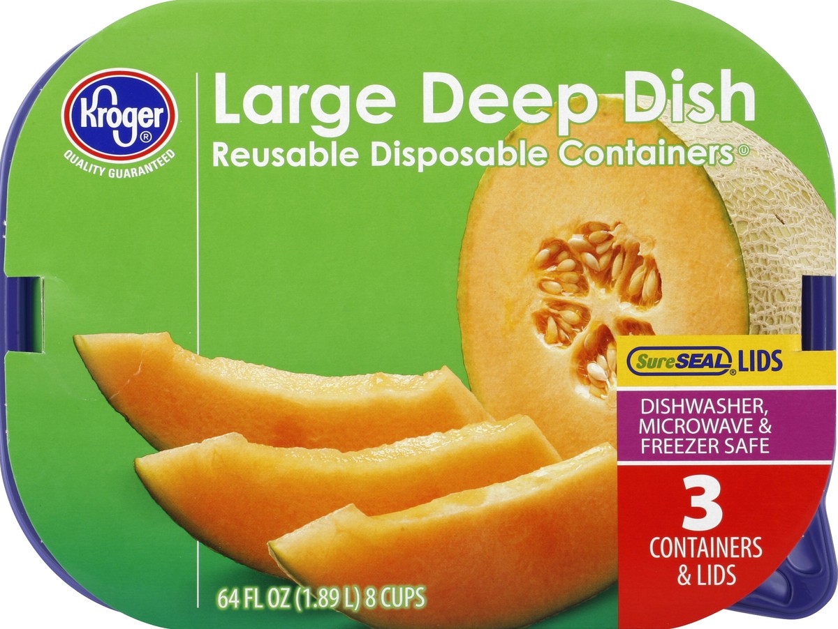 slide 2 of 5, Kroger Home Sense Large Deep Dish Container Set, 3 ct; 64 oz