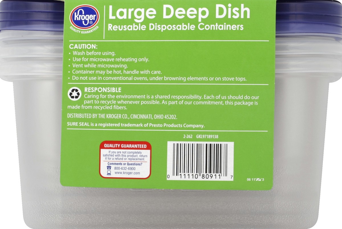 slide 5 of 5, Kroger Home Sense Large Deep Dish Container Set, 3 ct; 64 oz