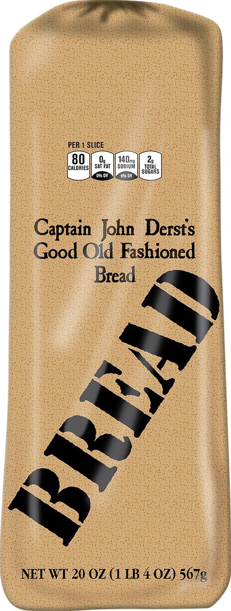 slide 6 of 8, Captain John Derst's Good Old Fashioned Bread, Sliced White Bread, 20 oz Loaf, 20 oz