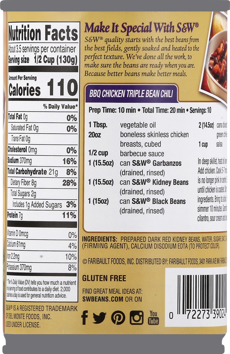 slide 10 of 11, S&W Kidney Beans 15.5 oz, 15.5 oz